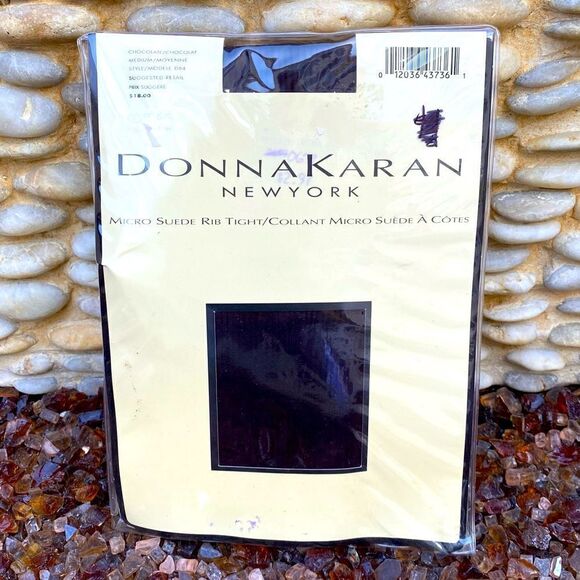 NWT Donna Karan NY Micro Suede Rib Tight Chocolate Brown Medium. - Picture 1 of 4